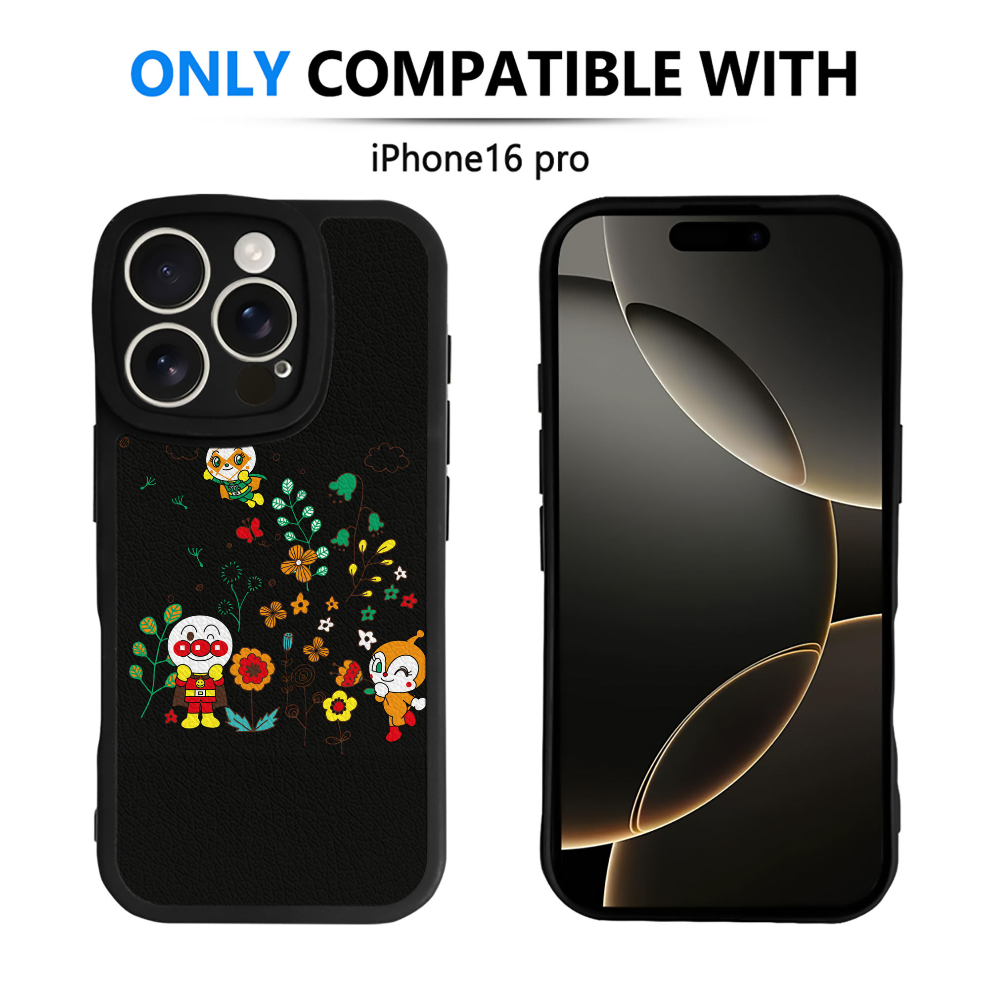 （画像用） アンパンマン Anpanman 【iPhone 16シリーズ対応】シリコンスマホケース（レザー調） 材質：シリコン